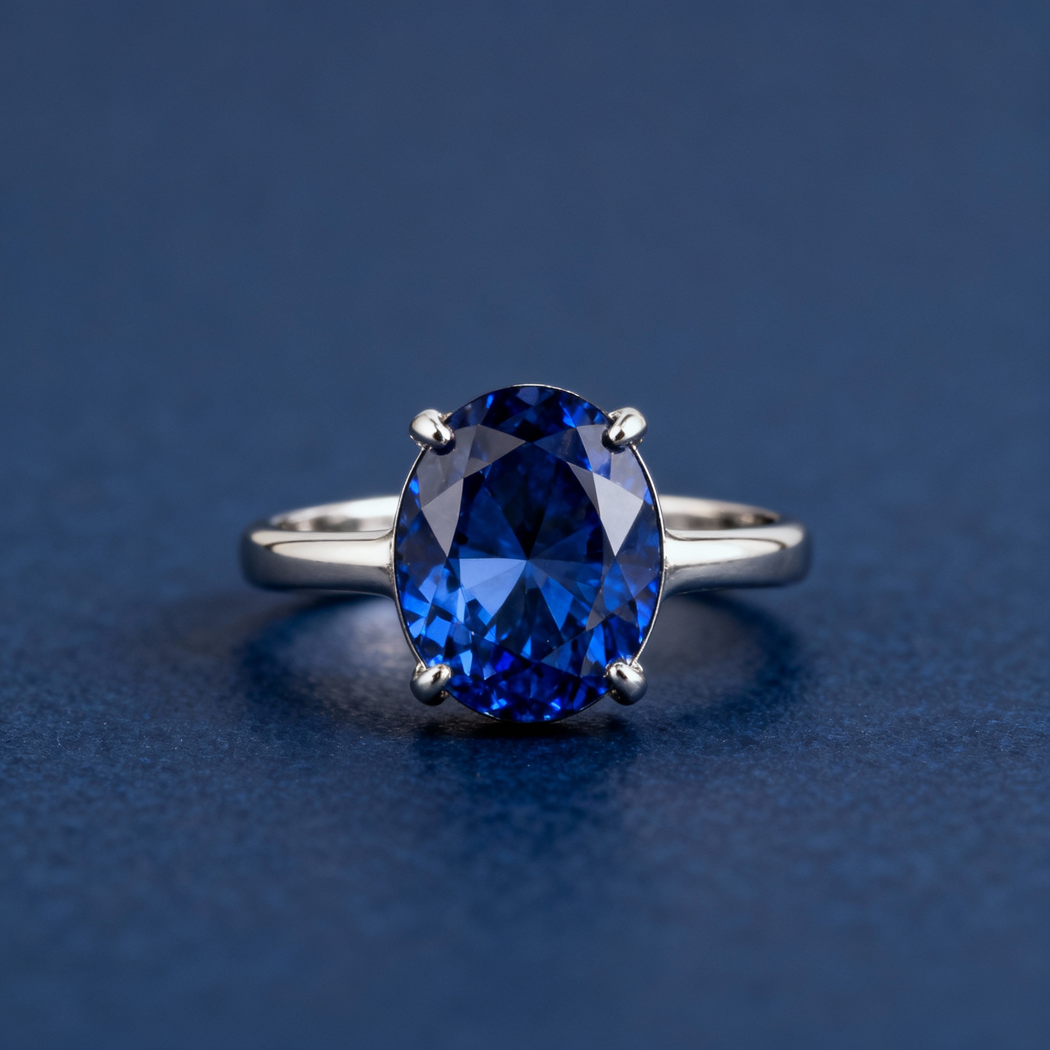 Classic Sapphire Silver Ring
