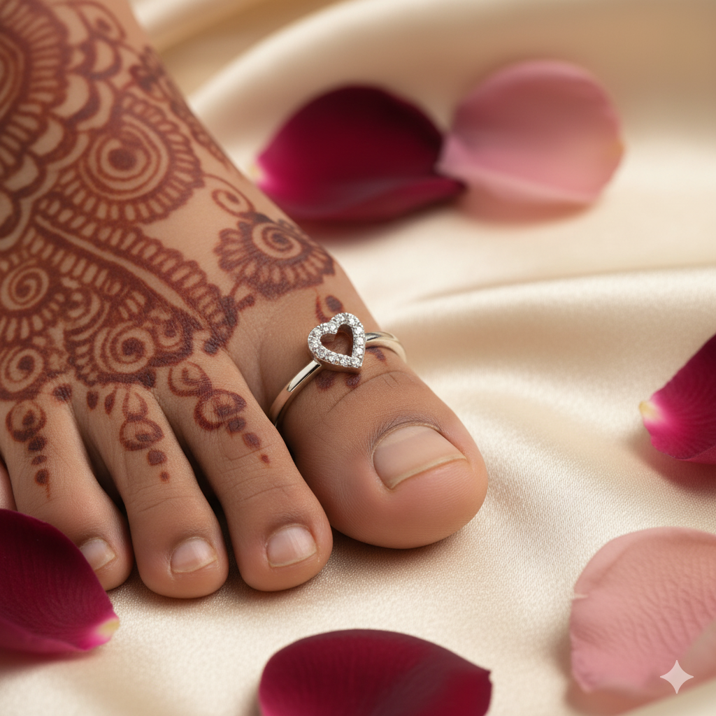 Dainty Heartbeat AD Silver Toe-Ring