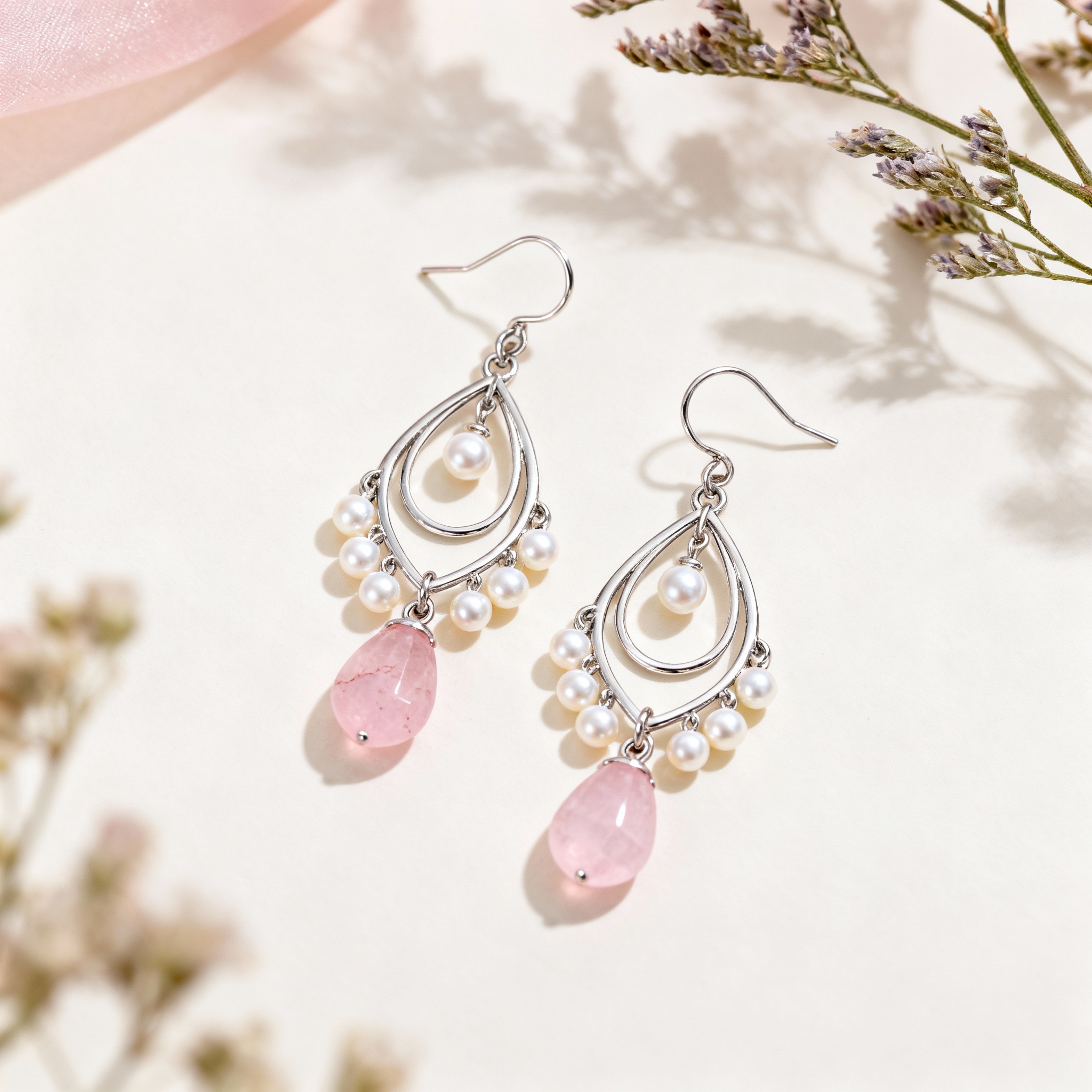 Layered Pearl Drop Festival Earrings