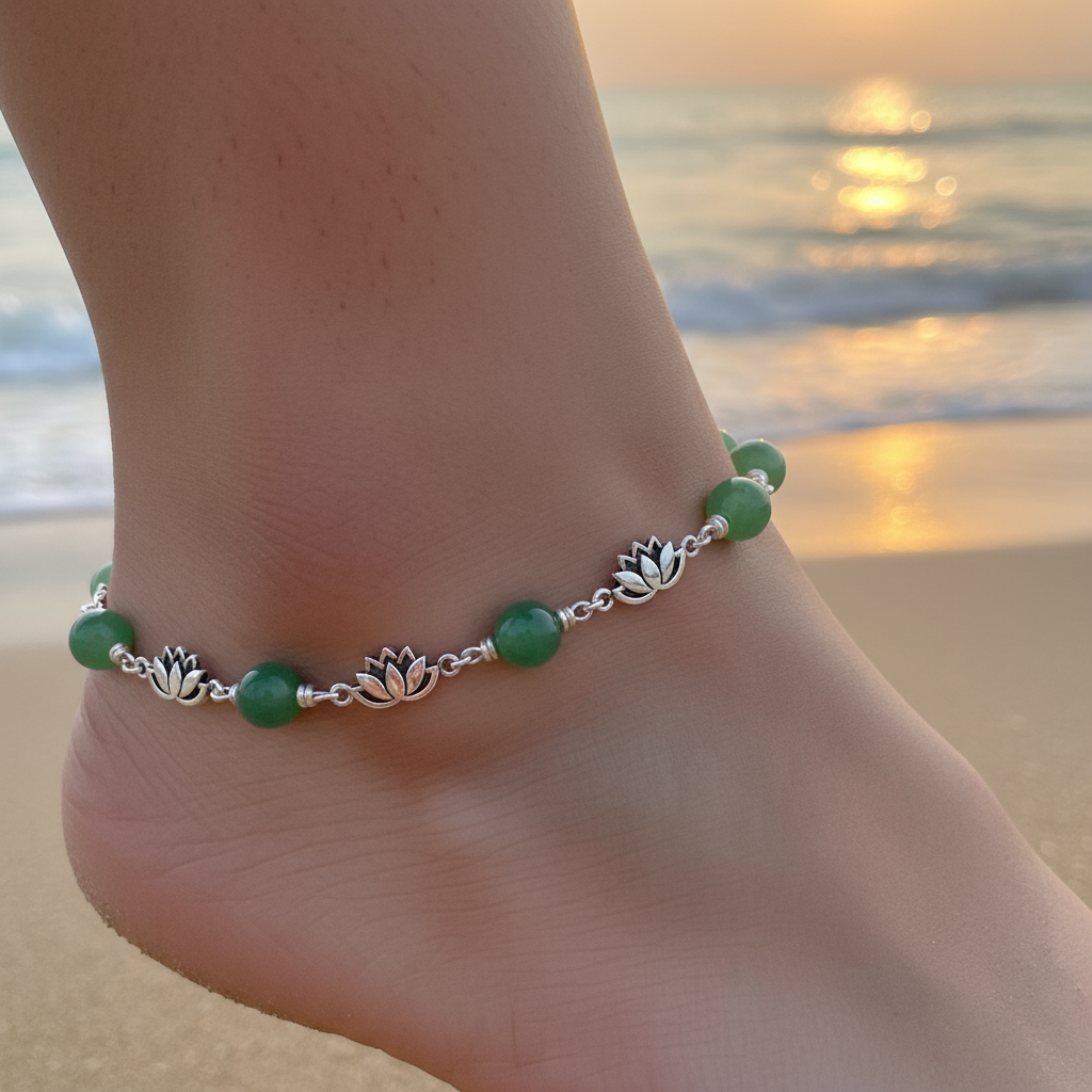 Lotus Jade Anklet